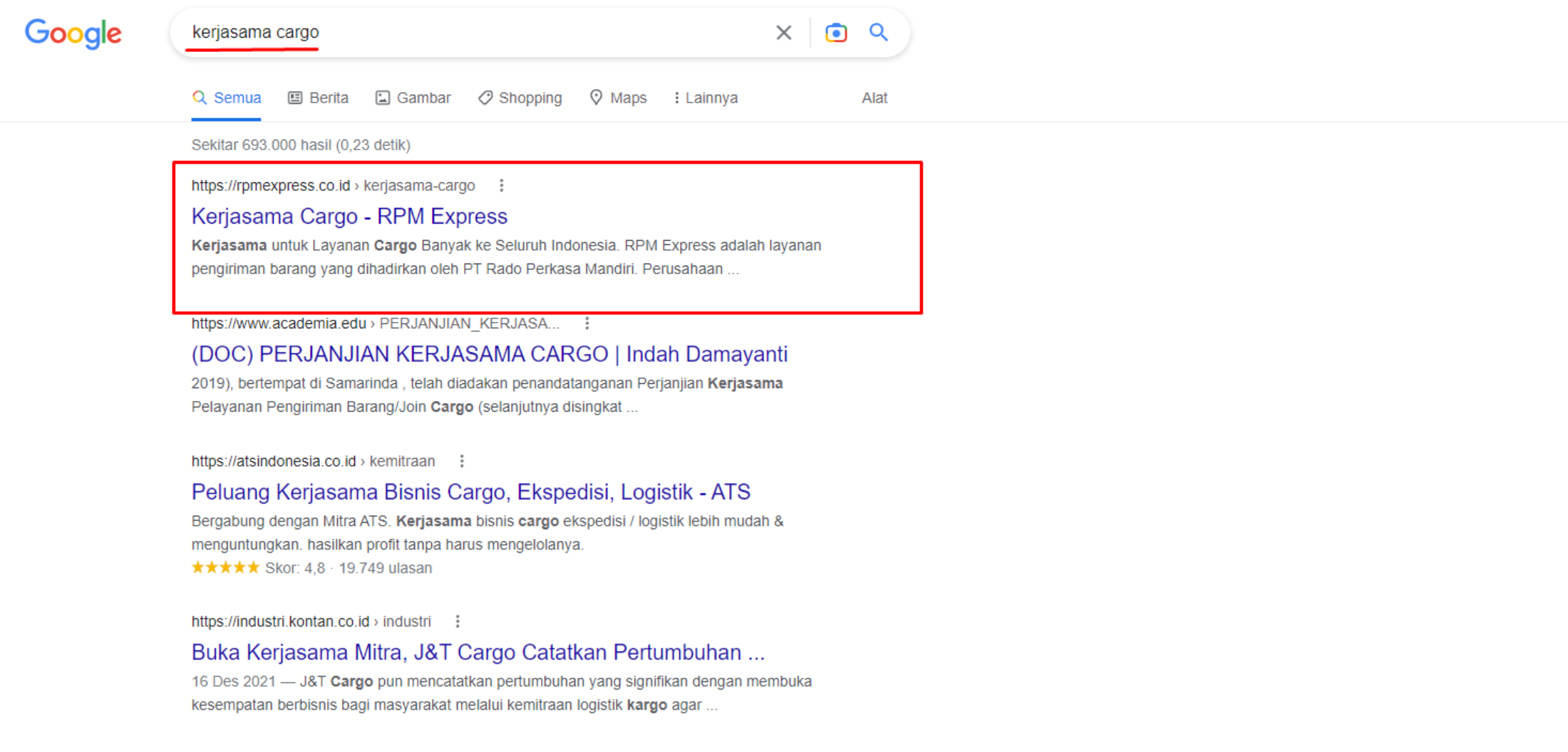 page one keyword